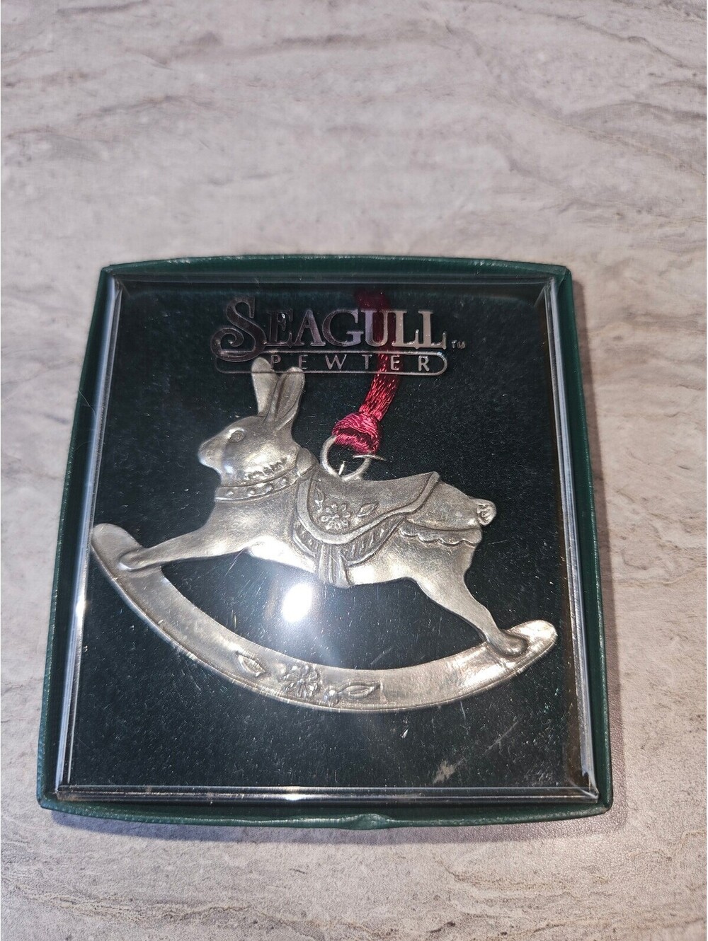 Seagull Pewter Rocking Bunny Ornament